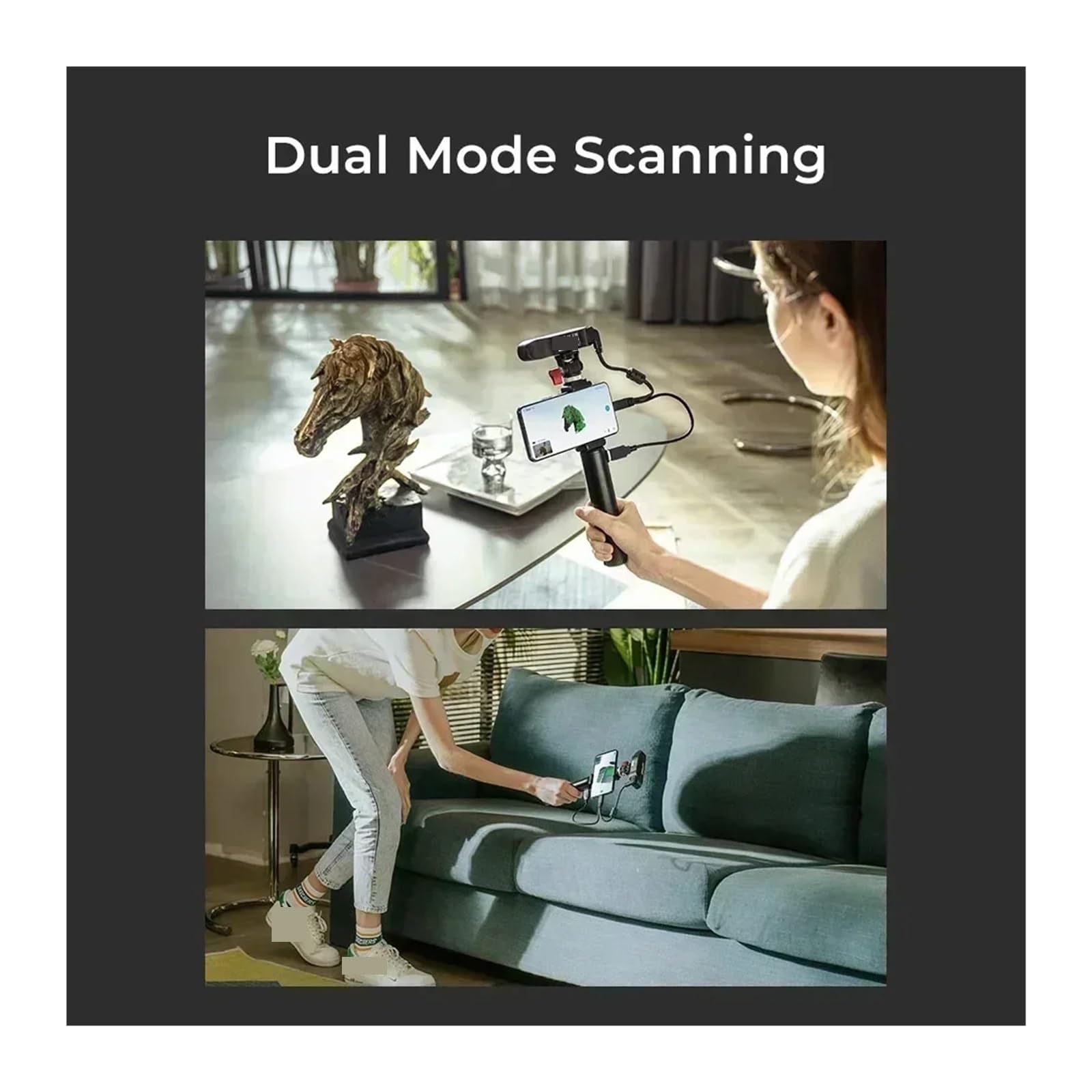 Scanner 3D CR-Scan Ferret 105g 30fps Scansione a doppia modalità, inclusa scansione ad ampio raggio e alta precisione da 0,1 mm