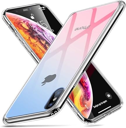 ESR Funda para iPhone XS MAX Cristal Templado [Imita la Parte Posterior del Vidrio] [Resistente a los Ara?azos] + Borde de Silicona para iPhone XS MAX de 6.5