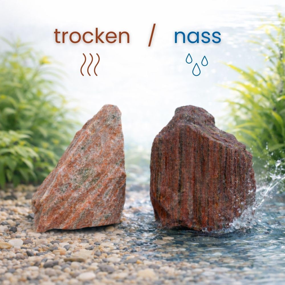AquaOne Aquariumsteine Red Wood Rock Stein I Naturstein 25 kg Mix Größe M-XL I Natursteine mit holzähnlicher Maserung für Aquascaping und Naturaquarien