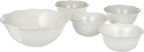 Lenox French Perle - Juego de servicio de ensalada, 5 piezas