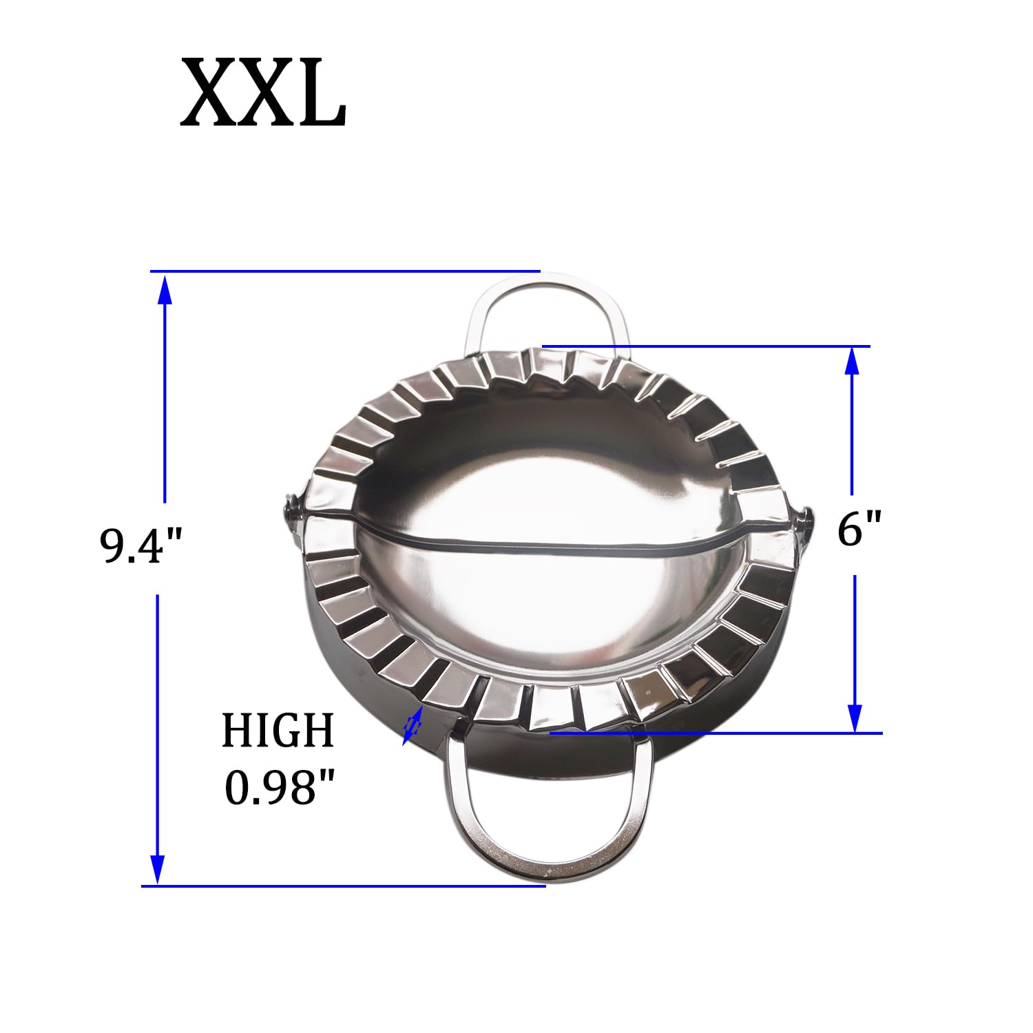 Proshopping 6 Inch Chinese Dumpling Maker Empanda Press, Stainless Steel Large Ravioli Maker, Pastry Tools, Jiaozi Maker, Dough Cutter for Pocket Pie, Pierogi & Hand Pie