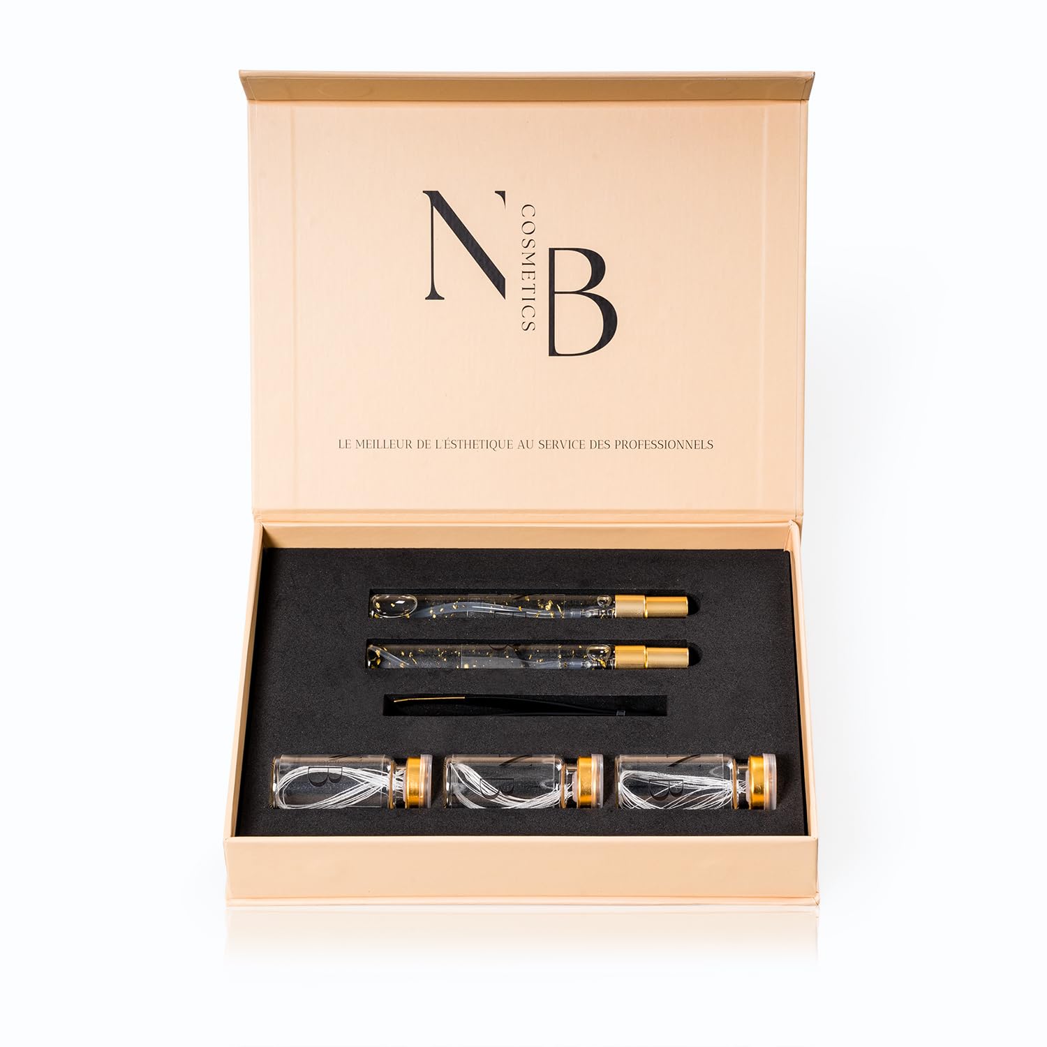 Kit Professionnel Pour Traitement Au Fils De Soie Au Collagène - 36 fils de soie - 20 ml de sérum Gold