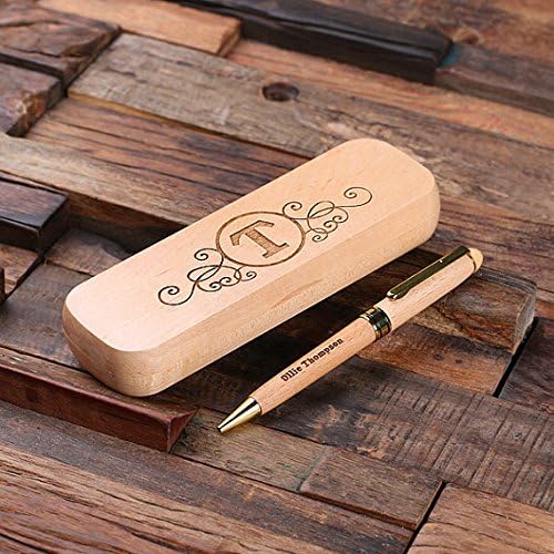 Personalized Wood Desktop Pen Set Engraved and Monogrammed Corporate Promotional Gift