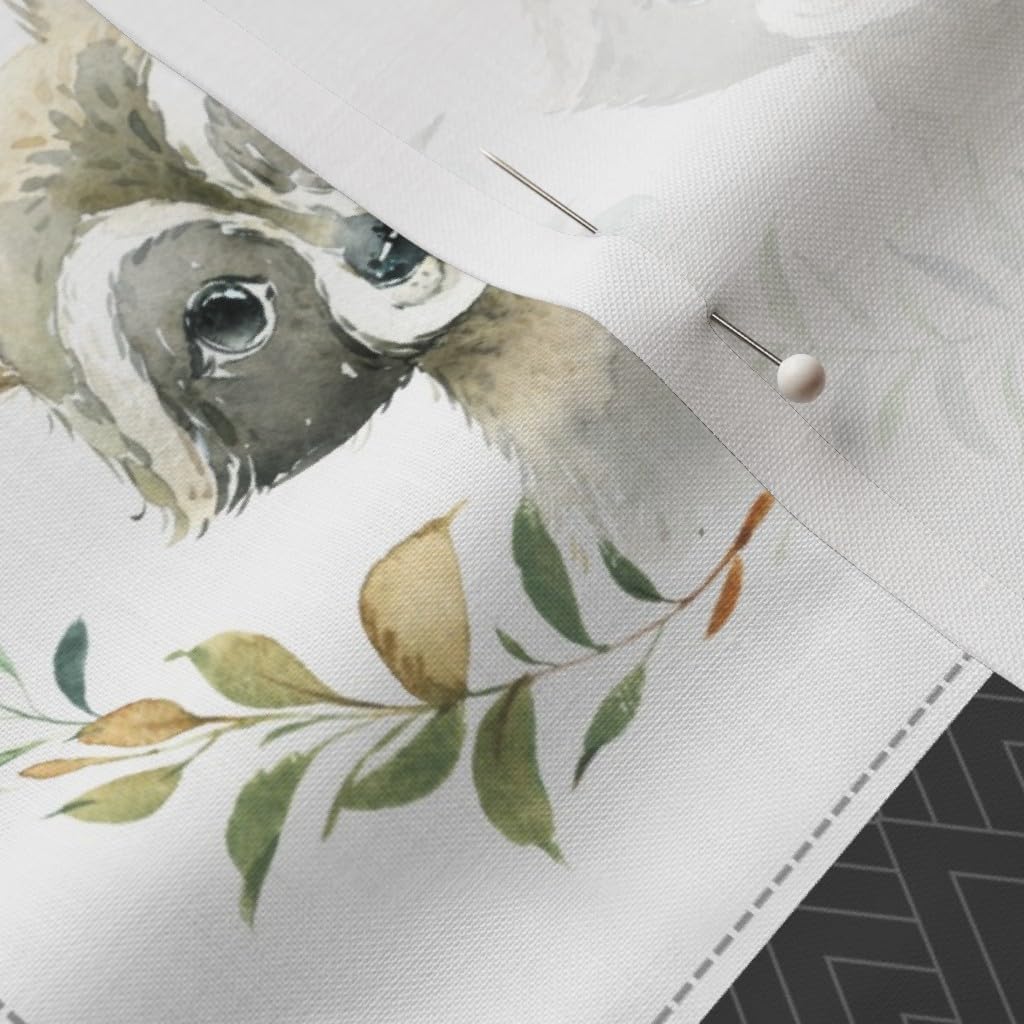 Spoonflower Fabric - Cute Woodland Forest Nursery Blue Brown Green Cheater Quilt Deer Bear Printed on Petal Signature Cotton Fabric by The Yard - Sewing Quilting Apparel Crafts Decor