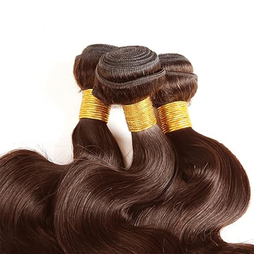 26 26 26 Inch Cheveux Humain Bundles Human Hair Extension Body Wave Unprocessed Brazilian Virgin Weave Hair Chocolate Brown Tissage Naturel Cheveux Humain Bundles for Women 50g/Bundle