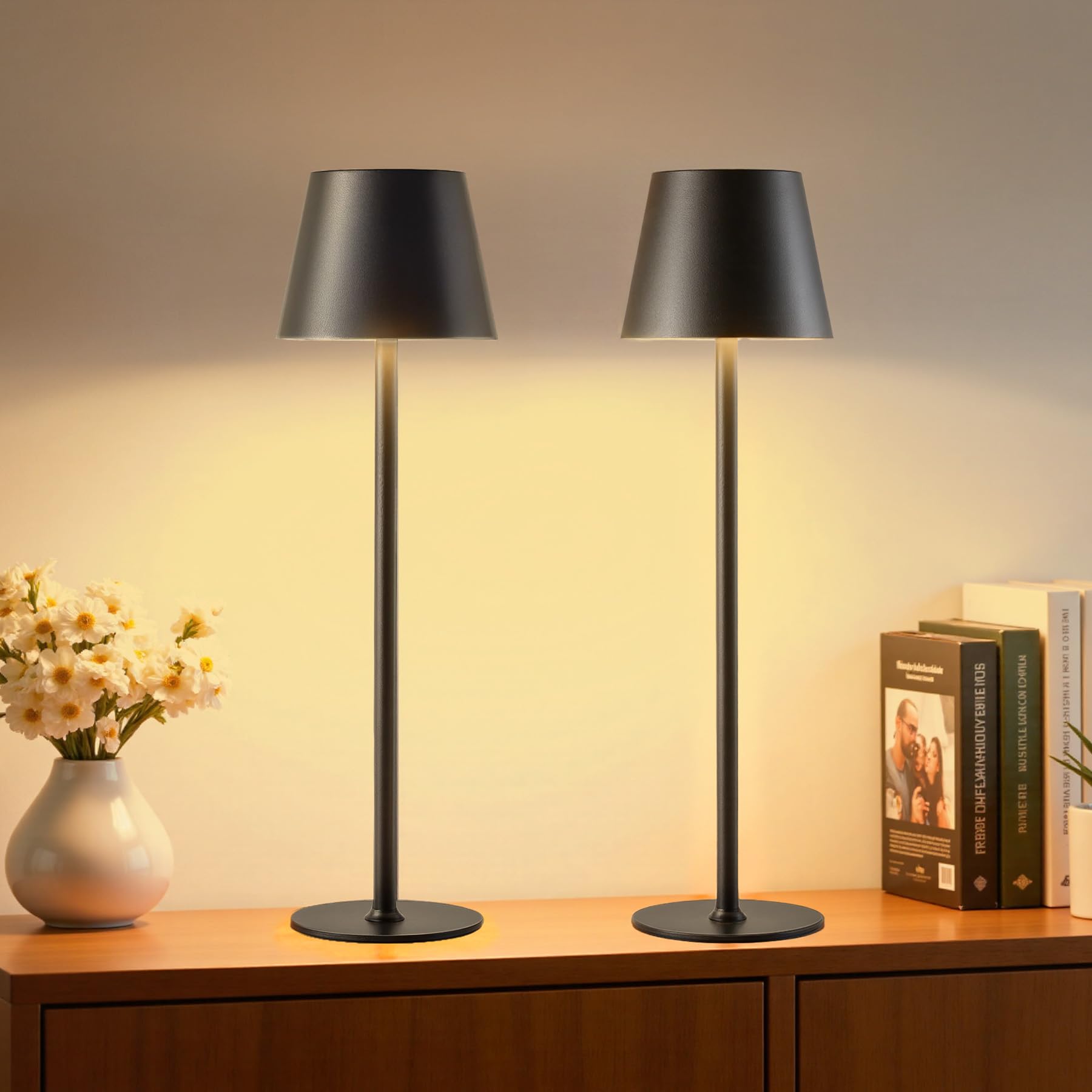 Bonsery Tischlampe Kabellos, Outdoor Touch Lampe Tischlampe Wasserdicht