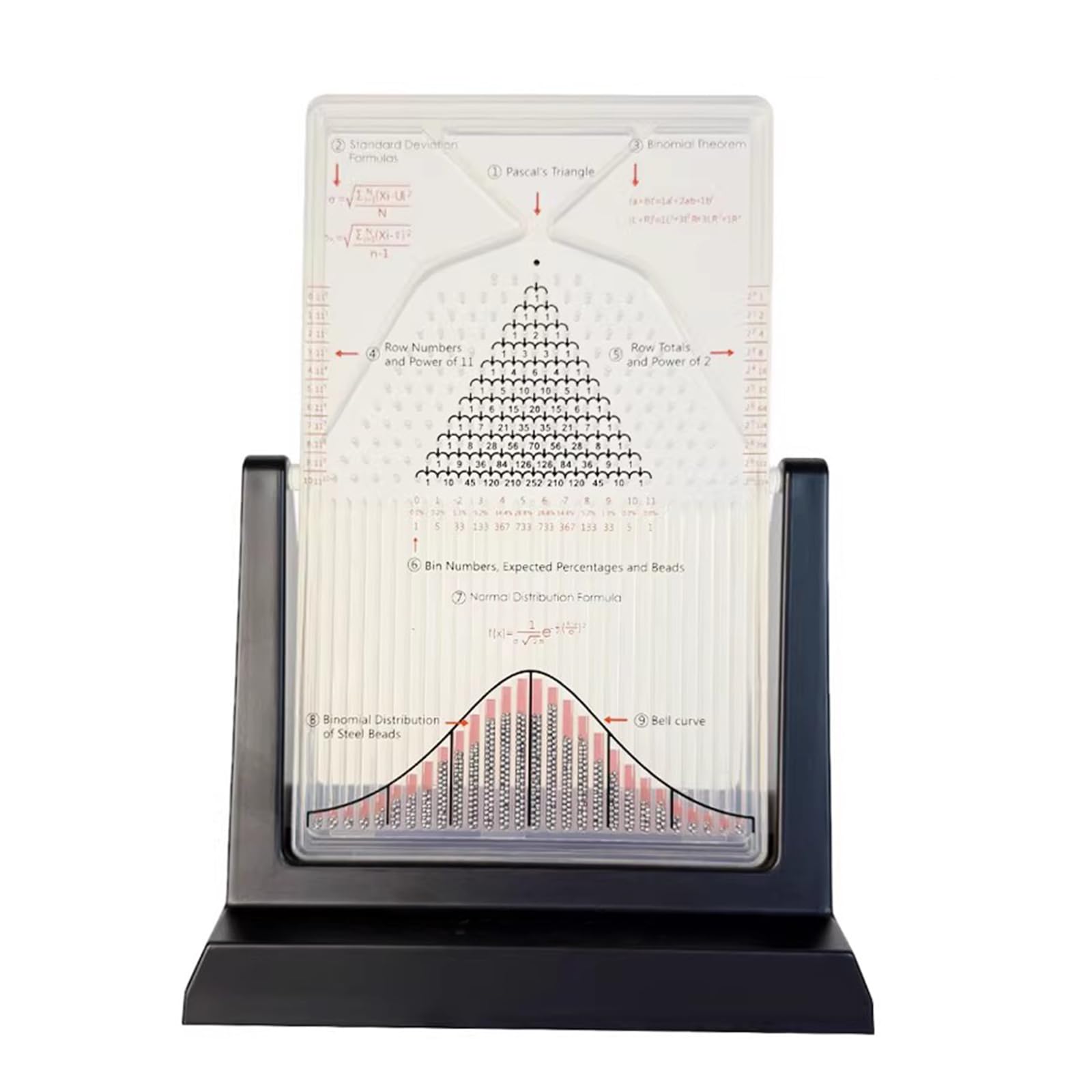 Vituord Desk Galton Board, Probability Demonstration Model with Bell Curve, Effective Statistical Law Experiment Tool, Physics Lab Teaching Tool, for Random Distribution