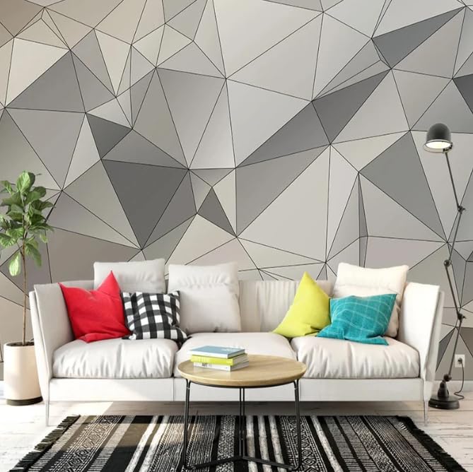 Papier peint art moderne aux lignes géométriques pour décor de bureau