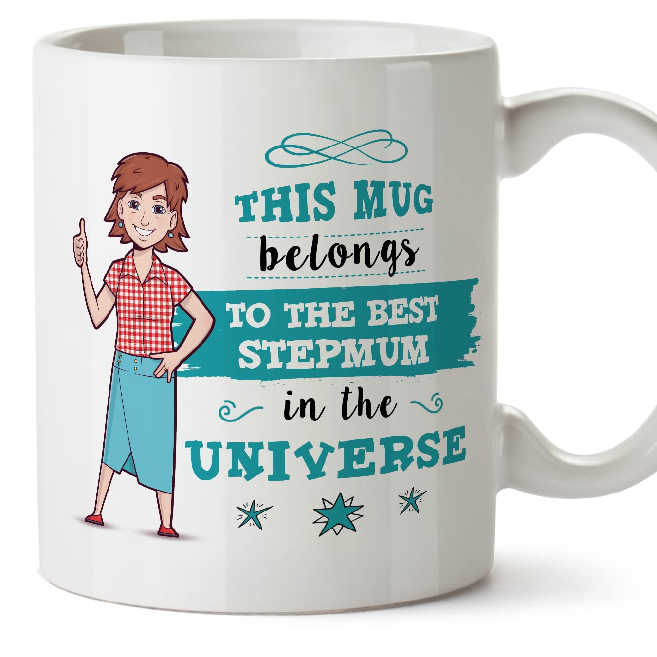 MUGFFINS Stepmum Mug - in English - Best Family in The Universe - Funny Gift - Ceramic 11oz Mug