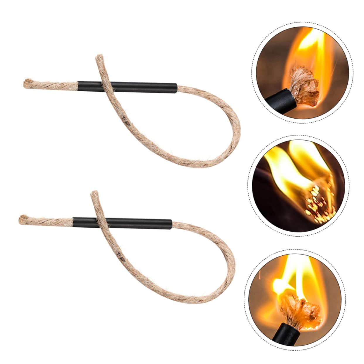 BESPORTBLE 12sets Survival Wick Cord for Camping Outdoor Use Burn Weatherproof Wind-Resistant Starter Cords Lightweight Portable Emergency Gear