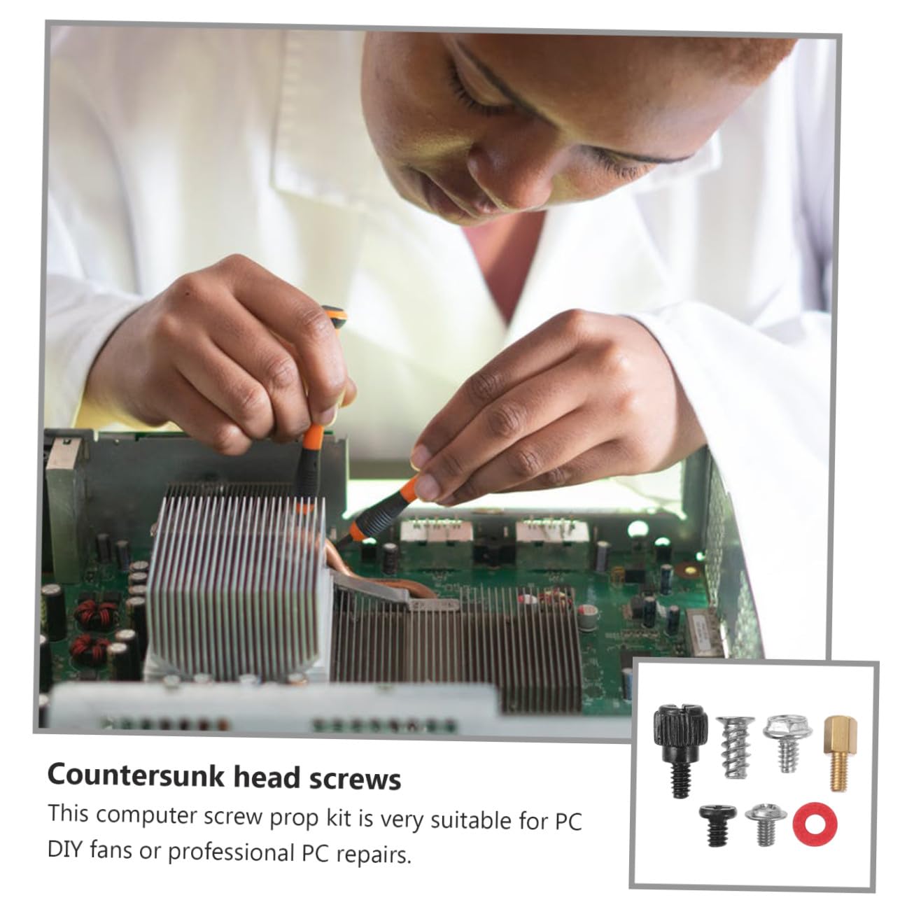 1set Computer Repair Screw Kit Thumbscrew Washer Pillar Assortment for Cases Reusable Fasteners for Various Brands Replacement for Damaged Screws