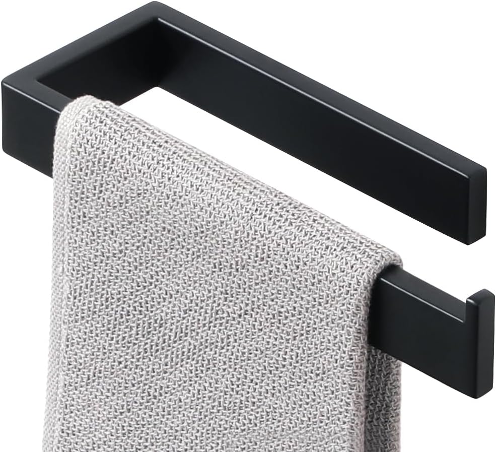 Alise Hand Towel Holder for Bathroom Lavatory,Bath Towel Bar for Bathroom Wall Mounted SUS304 Stainless Steel Towel Rack for Bathroom Walls,Matte Black Towel Hanger