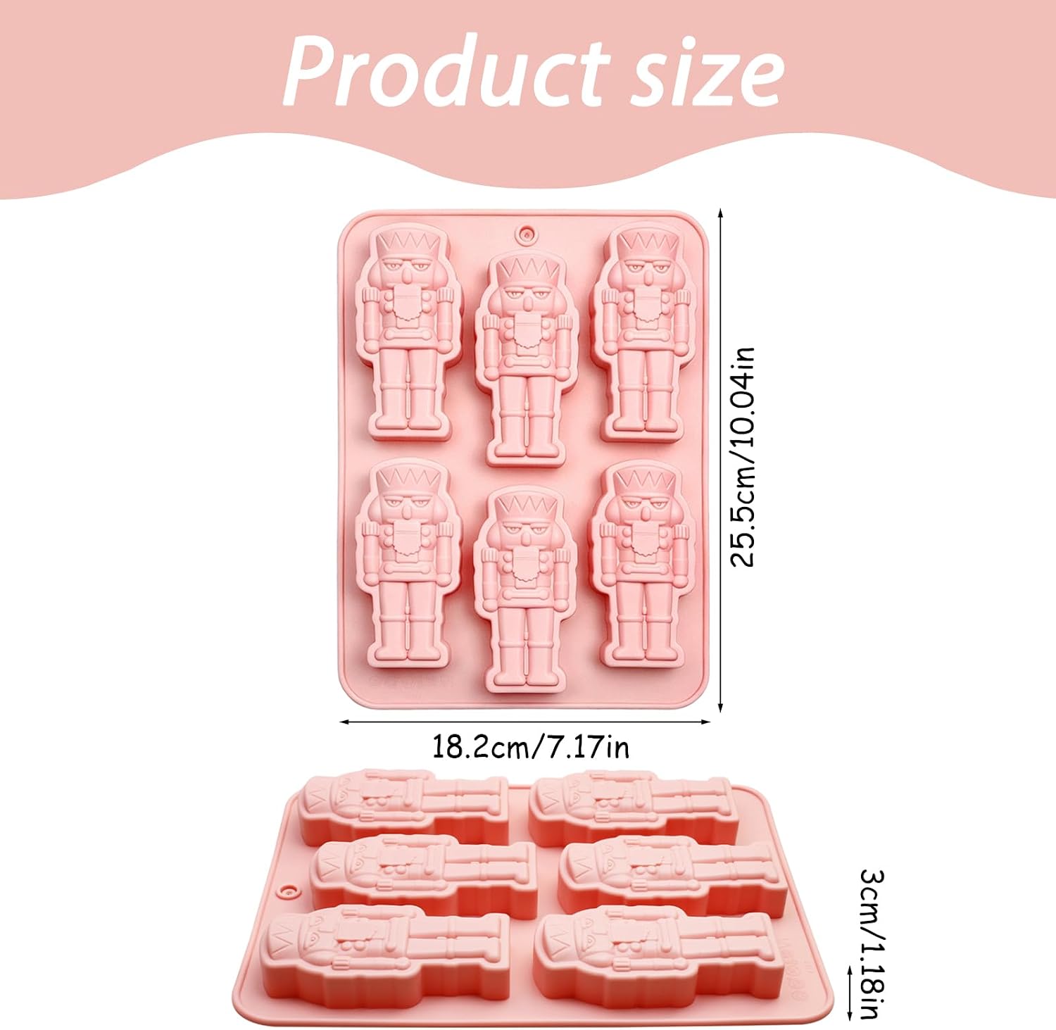 Nutcracker Silicone Mold for Chocolate Candy Christmas
