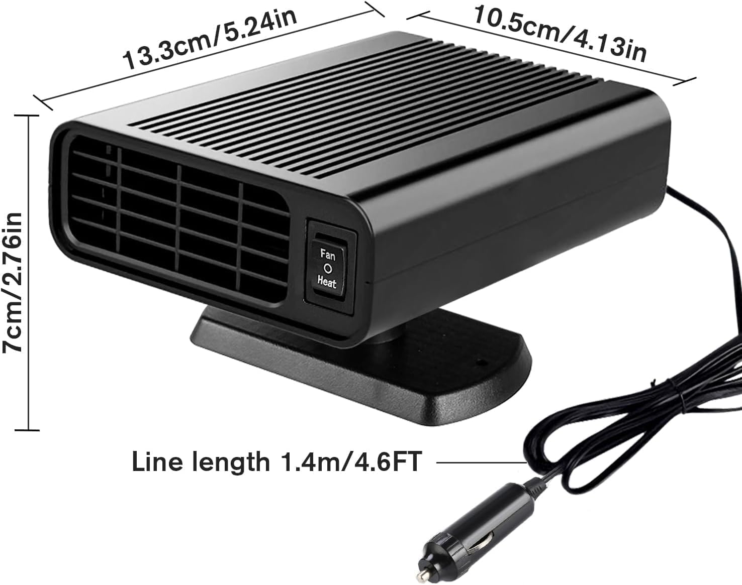 Leaflai 12V- Autoheizung – Anti-Beschlag-150W-Winter-Autoheizungsset, das an den Zigarettenanzünder angeschlossen Wird, 2-in-1-Heizung/Kühlung Mini-Autoheizung, Defroster