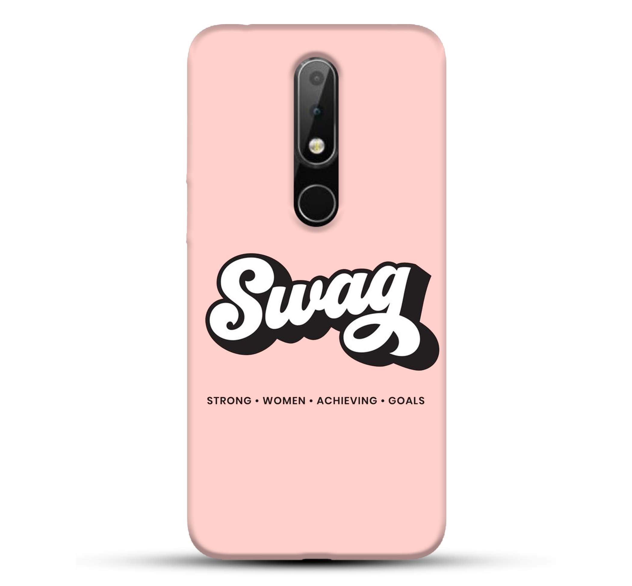 Outlouders Swag - Strong Women Achieving Goals - Pink Designer Printed Hard Back Case and Cover for Nokia 7.1
