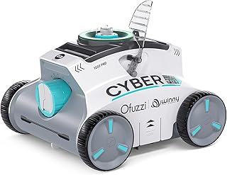 Ofuzzi Cyber 1200 Pro Cordless Robotic Pool Cleaner, Dual Navigation Path, Max.130 Mins Runtime, Stronger Suction Power Pool Robot for Above/In Ground Pools Up to 1076ft²