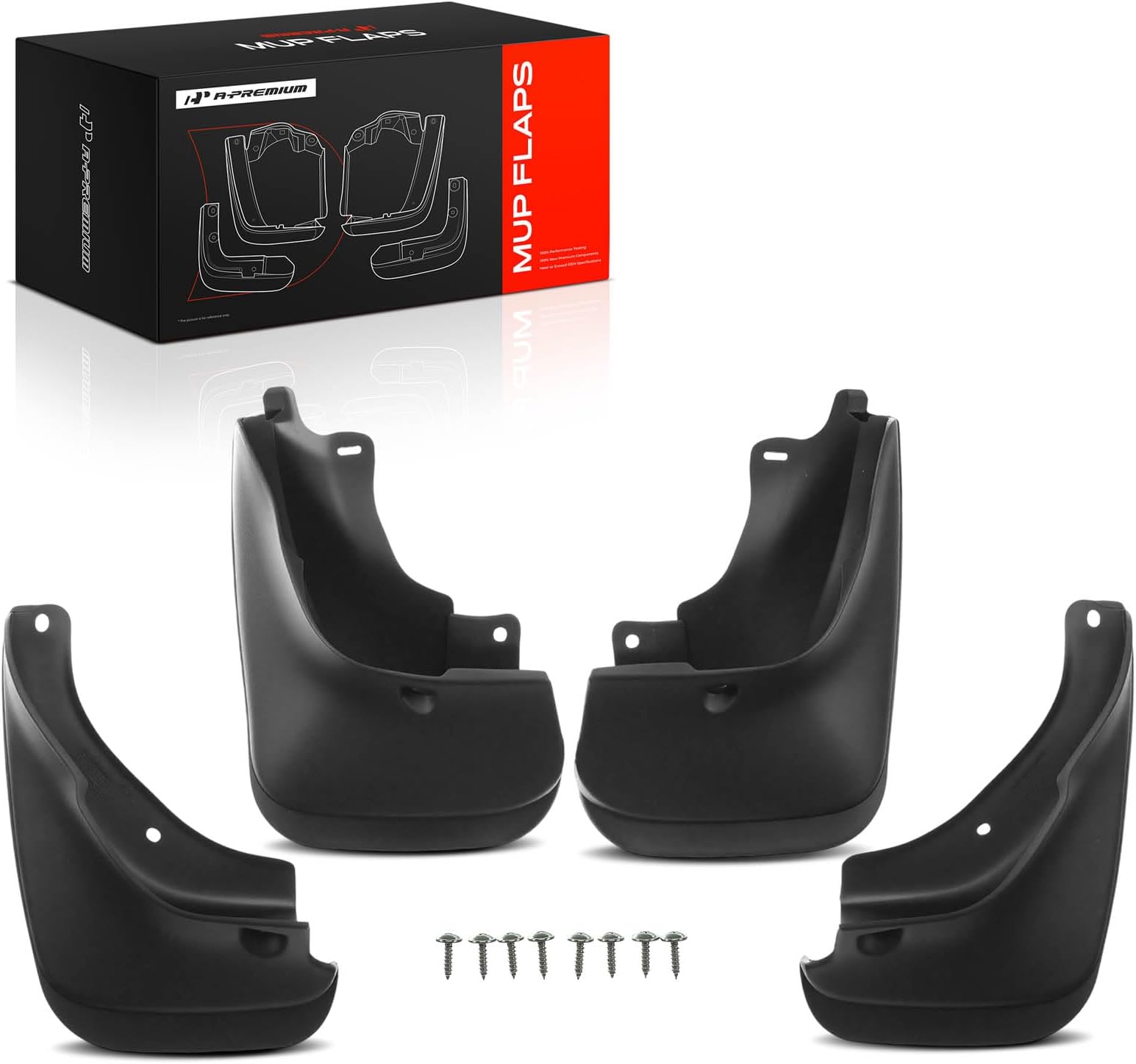 A-Premium Mud Flaps Compatible with Toyota Corolla 1993 1994 1995 1996 1997 Sedan, No Drilling Required Mud Guards with Hardware Accessories, Set of 4 Front and Rear