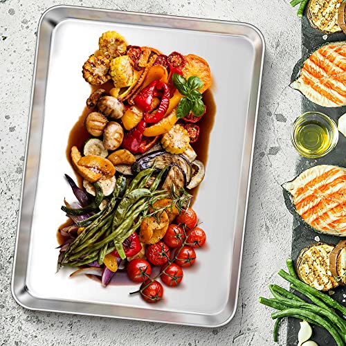 Teamfar Baking Sheet, 17.6’’ X 13’’ X 1’’ Stainless Steel Large Cookie Sheet Baking Tray Pan For Oven, Non-Toxic & Healthy, Rust Free & Heavy Duty, Mirror Finish & Dishwasher Safe #TOP5