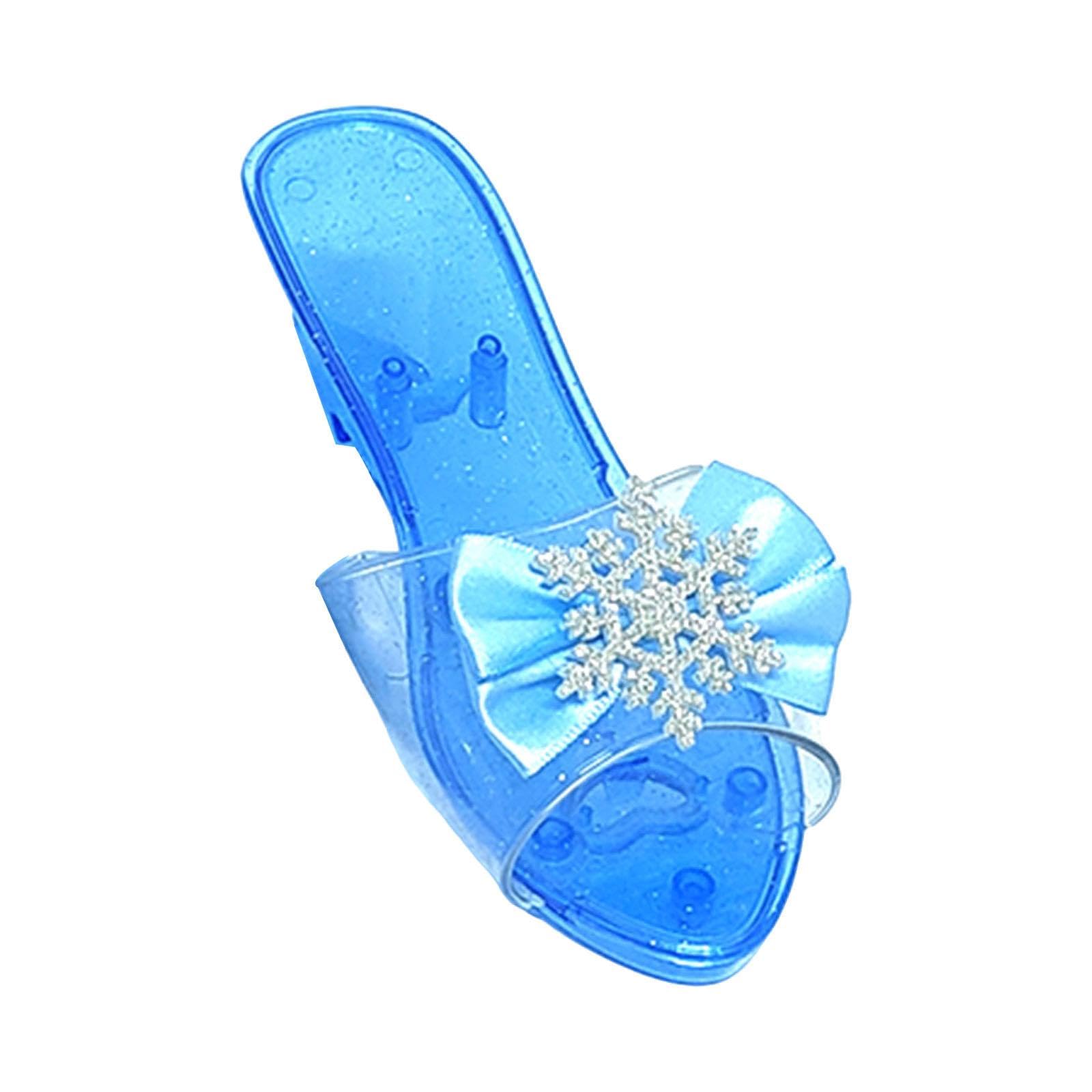 predolo Chaussures de Princesse à Enfiler pour déguisement, Bleu