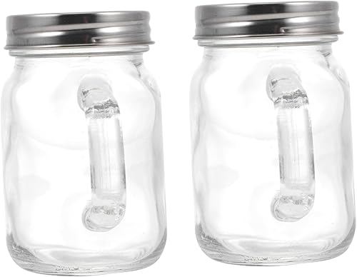 KICHOUSE 2 botellas de almacenamiento de especias con aspersor de vidrio, pimenteros, recipientes de especias, salero para barbacoa, condimentos,