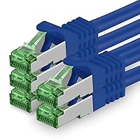 1aTTack.de Cat.7 Cavo di Rete 1,5m - Blu - 5 Pezzi - Ethernet LAN Cat.7 SFTP Spina