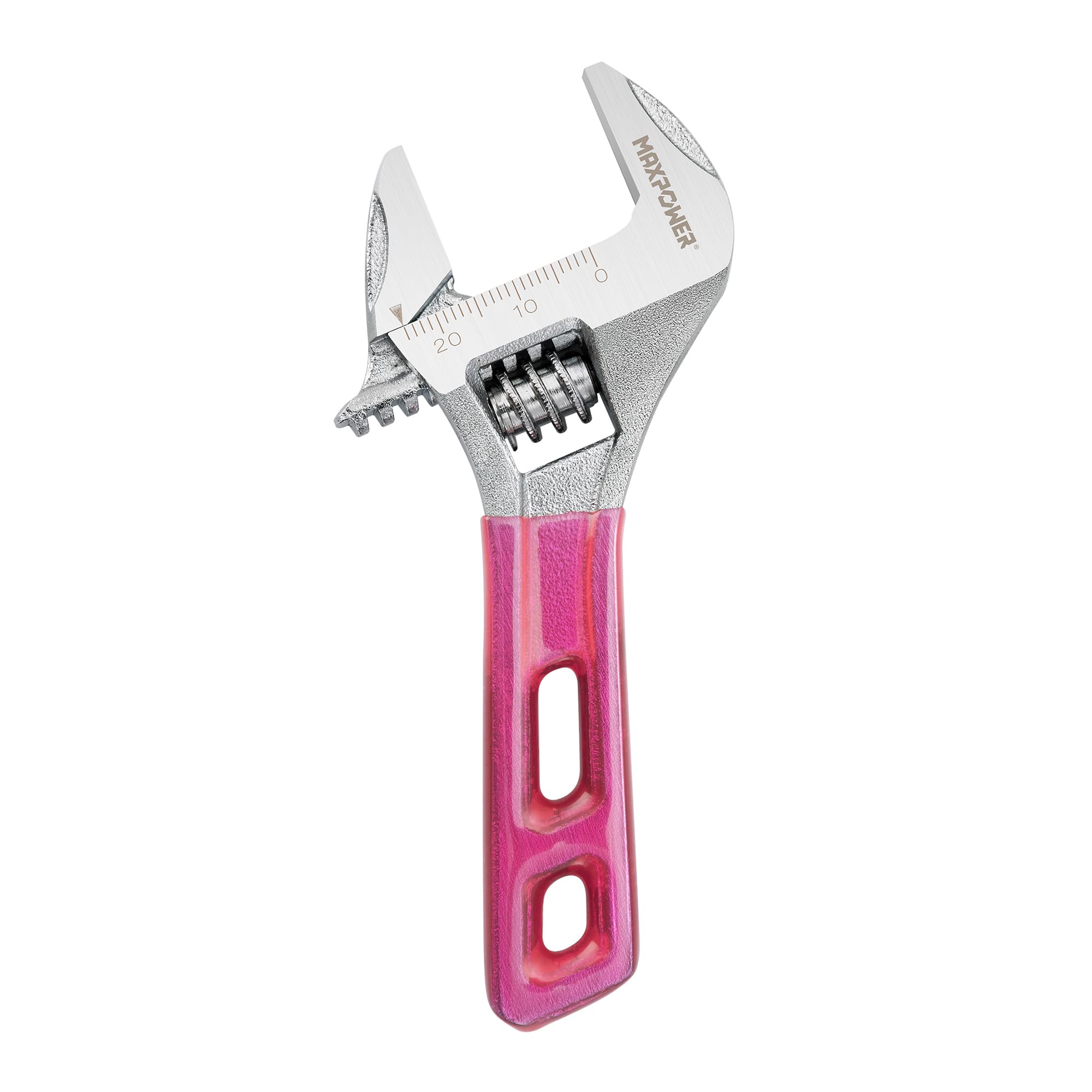 MAXPOWER Wide Jaw Adjustable Wrench, 4 Inch Wide Mouth Jaw Capacity Adjustable Spanner, 25 mm Opening