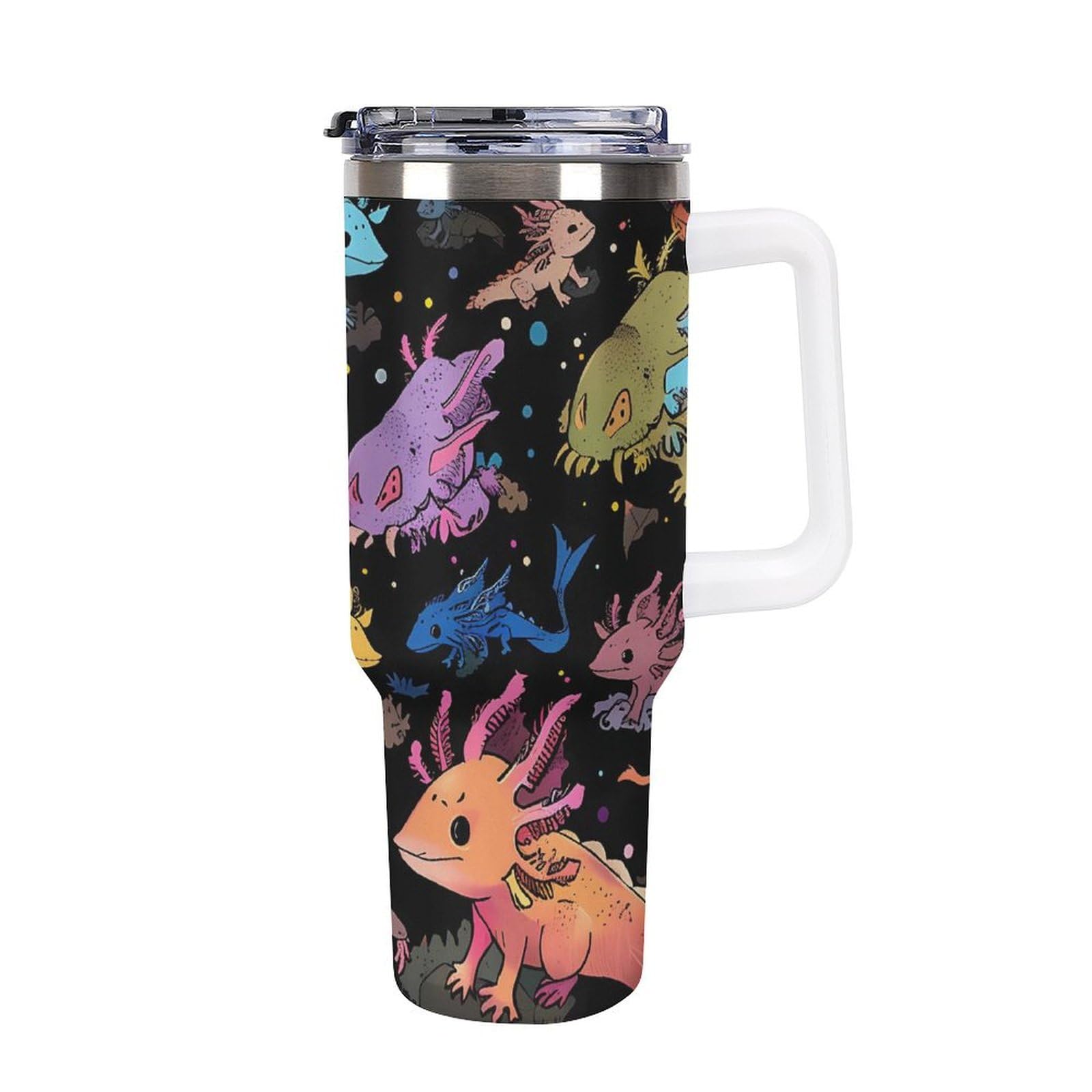 CSIVKEJ 40 Oz Fall Axolotls Mug (with Lid and Straw), Axolotls Travel Coffee Cup,Fall Gift for Axolotls Enthusiasts, Axolotls Decor and Accessories