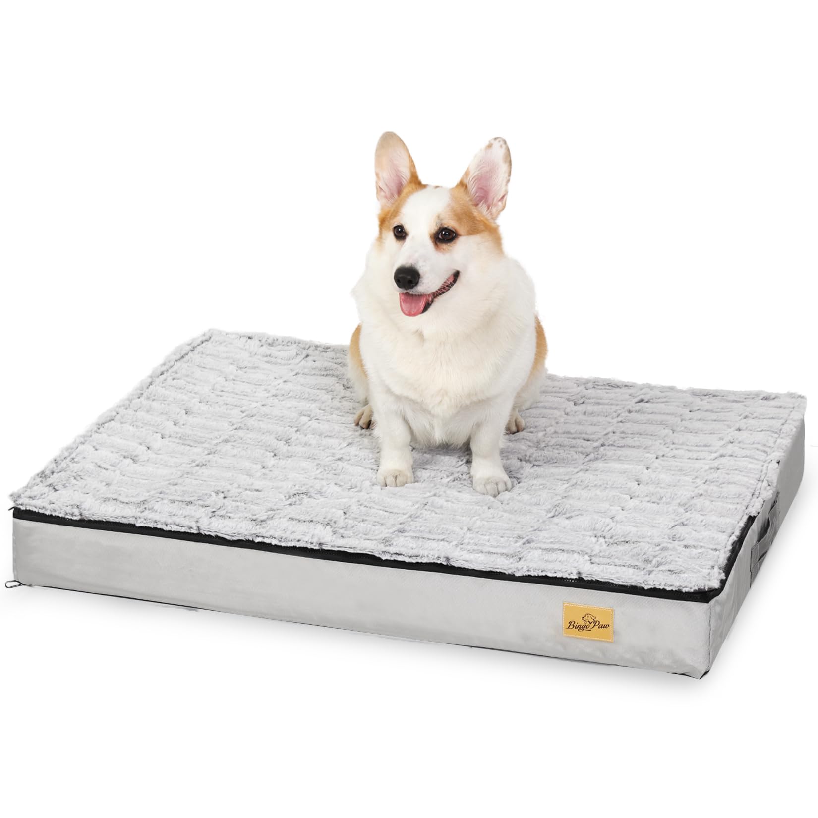 BingoPaw Coussin Grand Chien Déhoussable: Panier pour Chien Orthopédique Grande Taille Tapis pour Chiens Lavable Matelas Imperméable en Mousse Haute Résilience 95x70x8cm