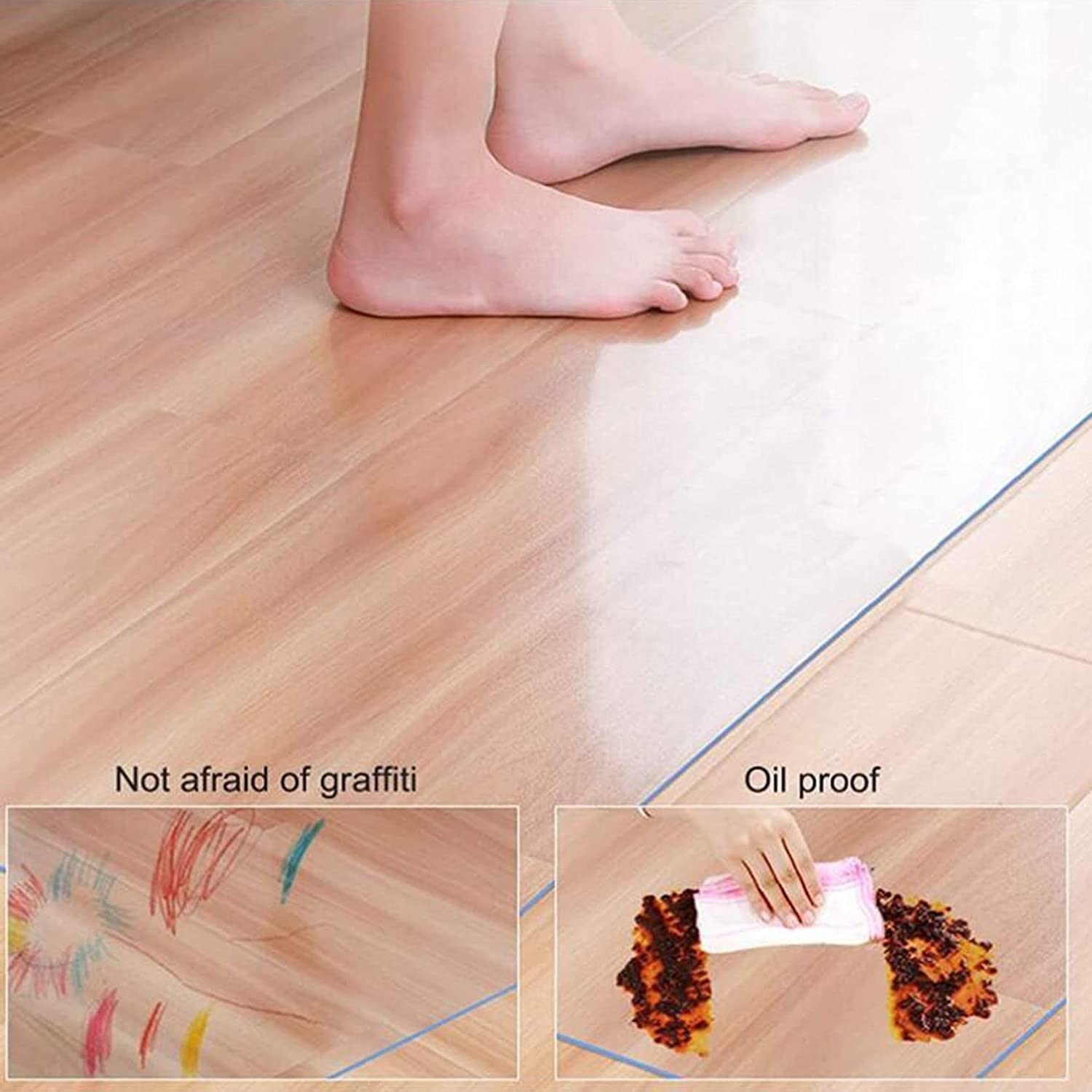 Tapis de protection transparent pour la maison et le bureau, antidérapant, anti-rayures, facile à nettoyer, tapis de chaise silencieux, plusieurs