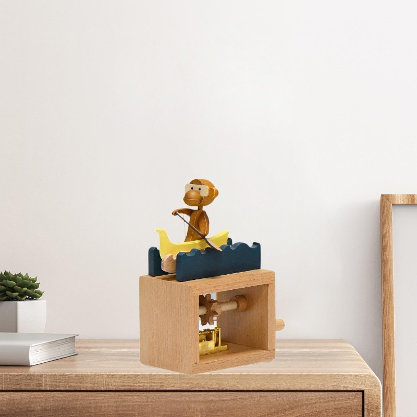 Caja de música Navidad o cumpleaños. Ideal para Amigos y Familiares. CREA Momentos inolvidables con su música. La manivela, Mono