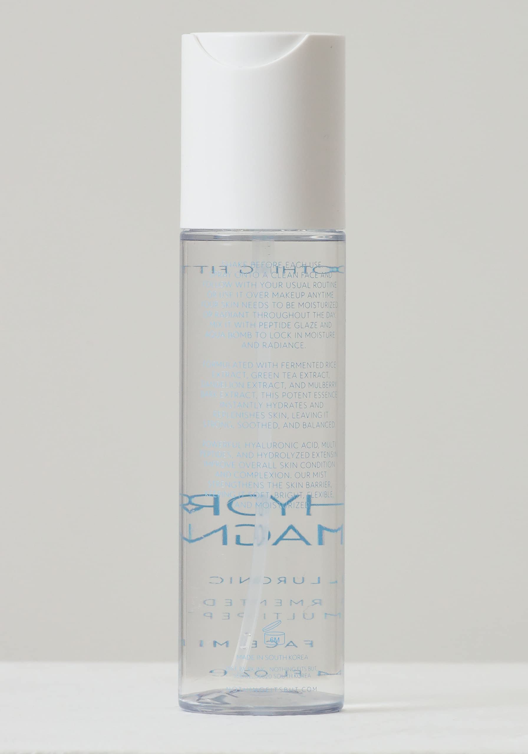 NOTHING FITS BUT Hydro Magnet Facial Mist, Hydrating Toner with Hyaluronic Acid, Fermented Sake & Multi Peptides (3.4 Fl Oz/ 100 ml)