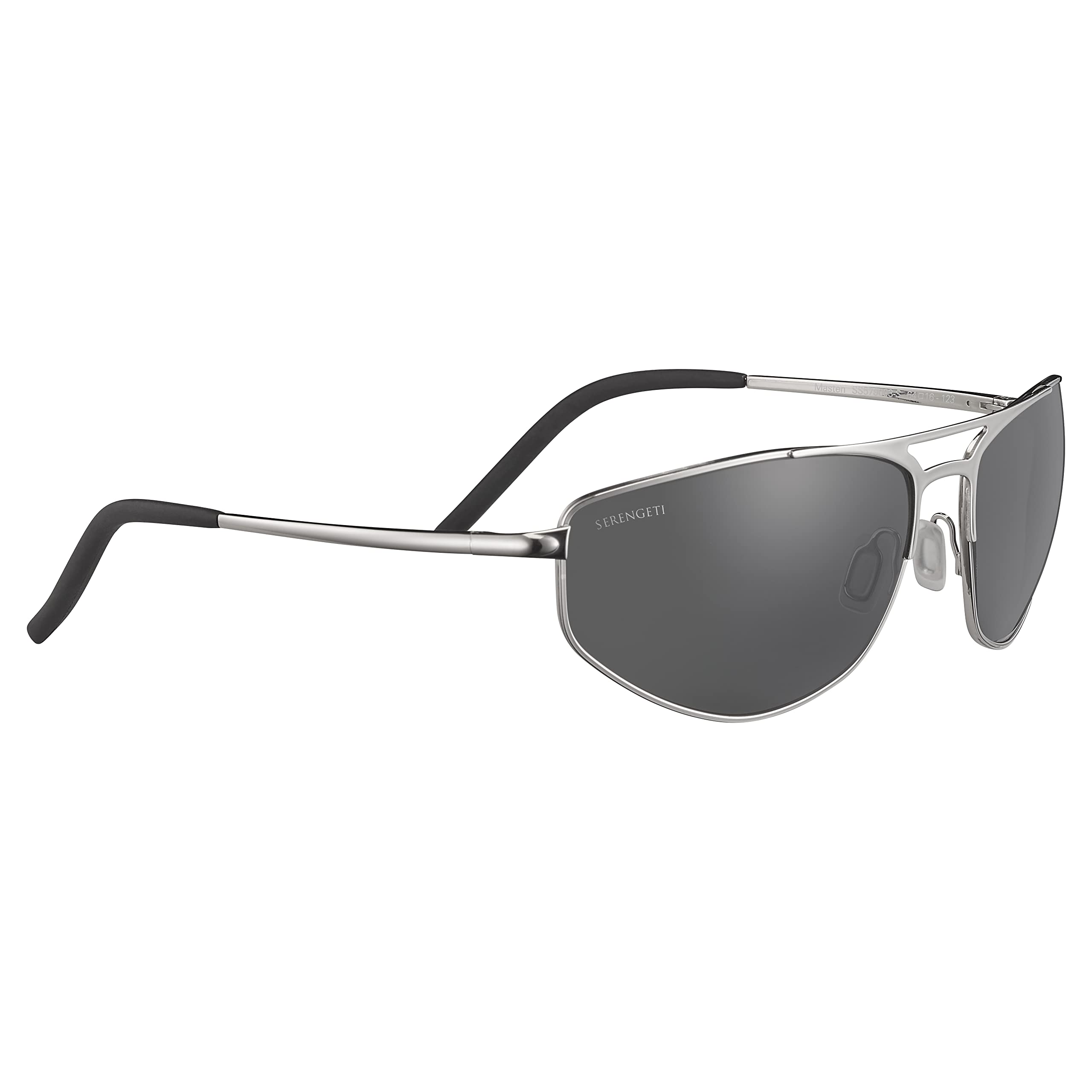 Serengeti Men's MASTEN Oval Sunglasses, Shiny Silver, Large