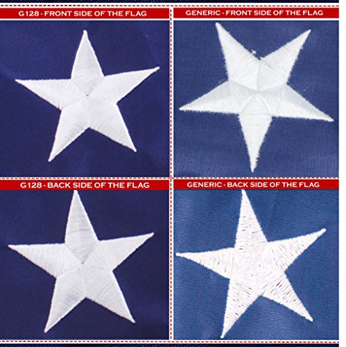 G128 American Usa Flag | 3X5 Ft | Double Toughweave Series Double Sided Embroidered 210D Polyester | Country Flag, Embroidered Stars, Sewn Stripes, Indoor/Outdoor, Brass Grommets, Heavy Duty, 2-Ply #TOP7