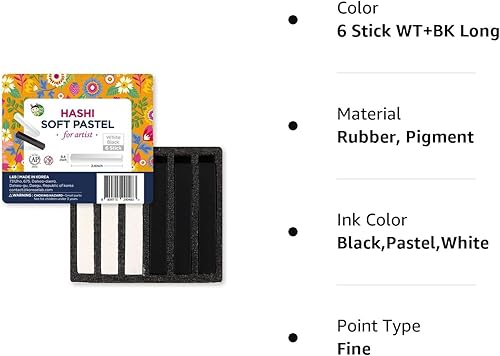 Miniatura 8 de HA SHI Carbón 6 Palitos (blanco+negro)+Carbón 6 Palitos (negro)