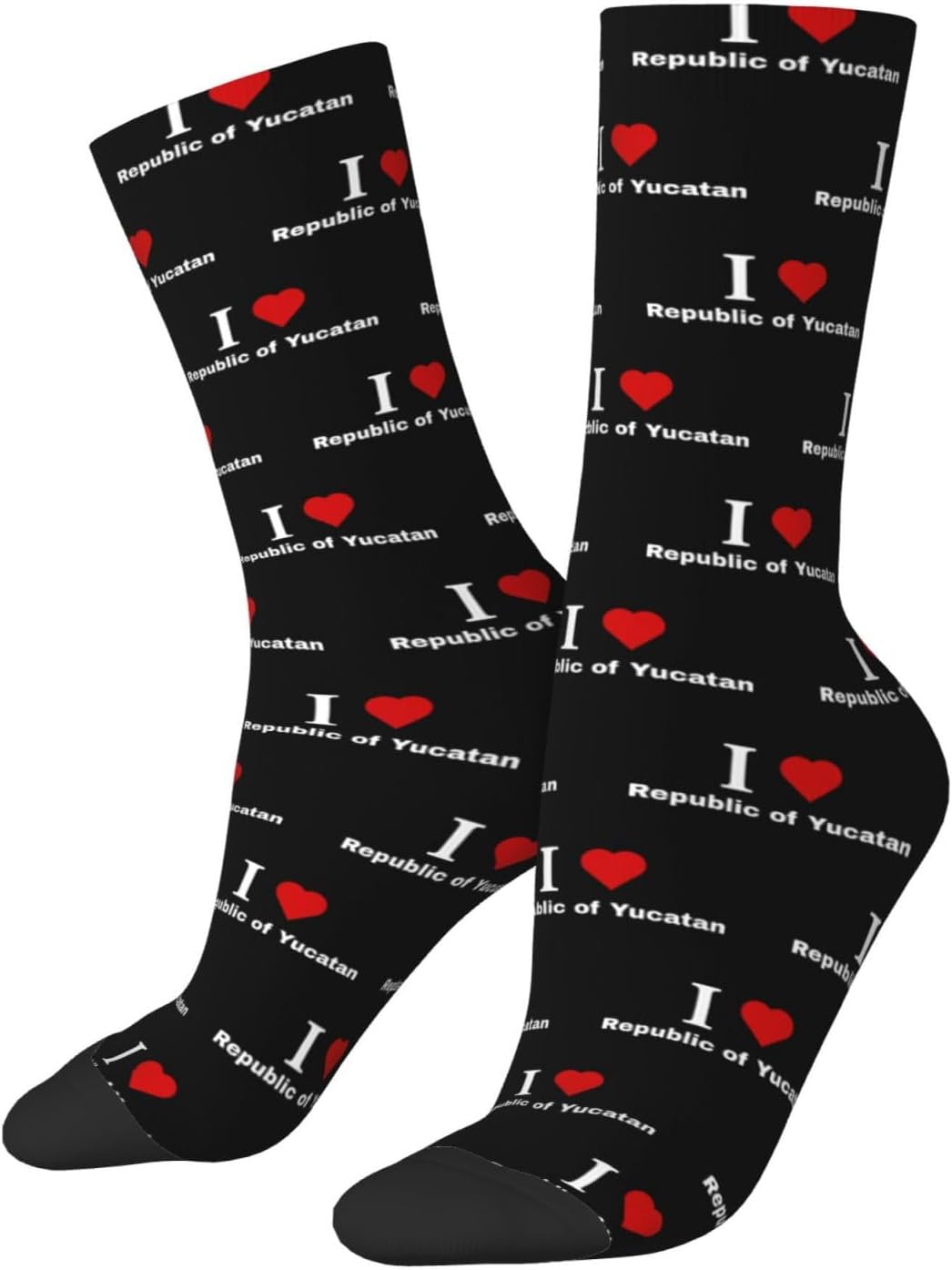 I love Republic of Yucatan Socks For Men Women Sport Crew Athletic Running Wicking Socks