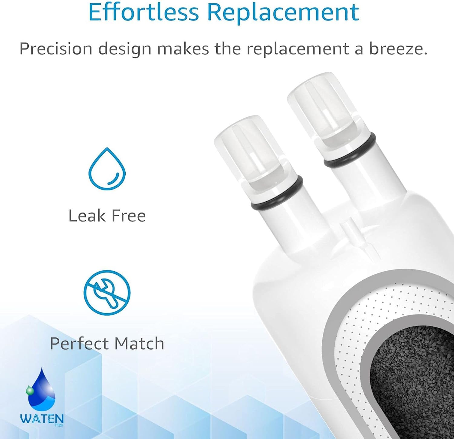 Water Filter Replacement for WRS325SDHZ, WRS325SDHZ08, Whirlpool WRS571CIHZ04, WRS325FDAM04, WRS588FIHZ04, WRS321SDHZ08, WRS555SIHZ06, WRS325FDAW04, WRS315SDHZ08, 3PACK