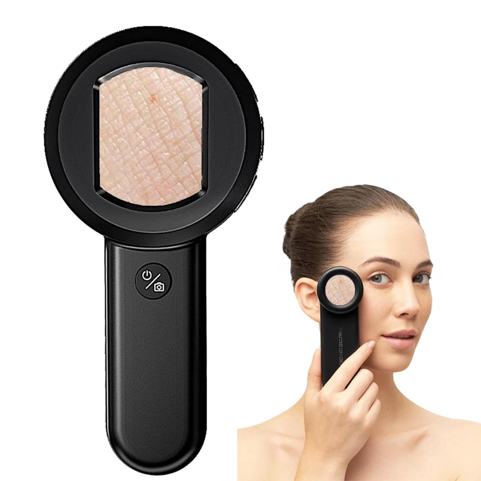 Microscopio Digital de Dermatoscopio de Mano, Analizador de Piel y Cuero Cabelludo Digital 100x con Cámara de 16MP, Pantalla LCD de 2 "para Folículo Piloso, Poro, Inspección de Cabeza Negra