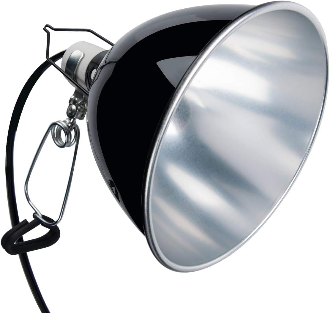Sparkzoo 8.5-Inch Reptile Lamp Cap Light Fixture with Deep Dome Reflector, Reflection Cover for Reptile Glass Terrariums with…