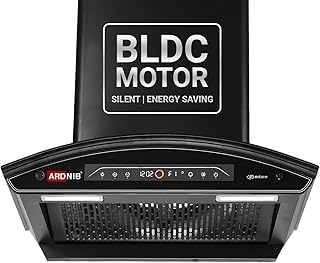 1600 m³/hr Wall Mounted BLDC Auto Clean Kitchen Chimney (NOVA PLUS Filterless BK 60, BLDC Motor, Touch Control + Motion Sensor, 7 Years Motor Warranty) (Filterless)