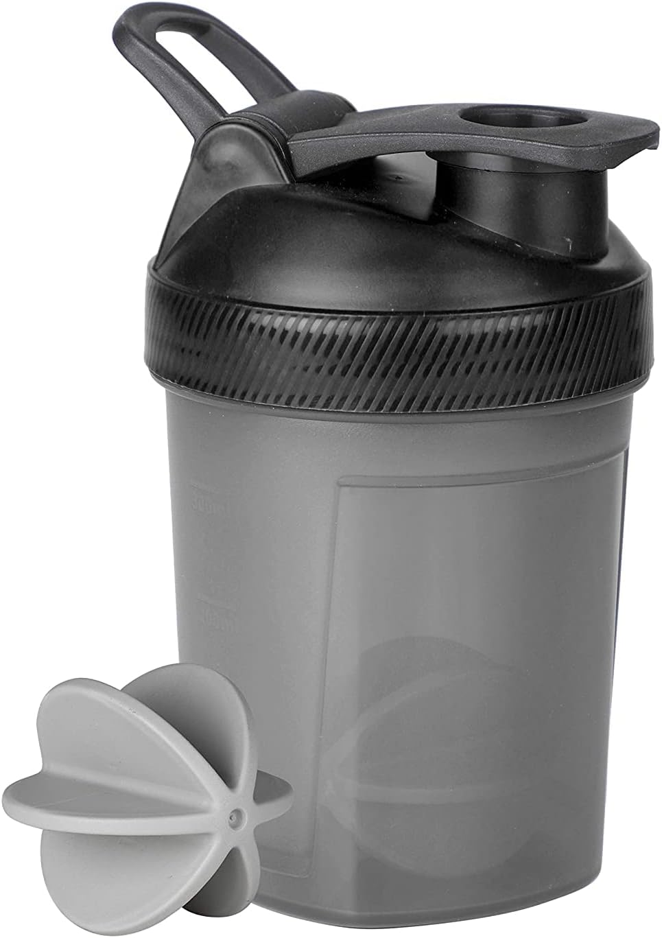 Protein Mini Gym Shaker| Bottle 300ML with Blender Ball (Black) polypropylene