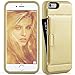 iphone 6s Wallet case, Zve iphone 6 Case, iphone 6 ultra Slim Protective ID card Holders Case Leather Wallet Cover for iPhone 6/6S 4.7" (Gold)