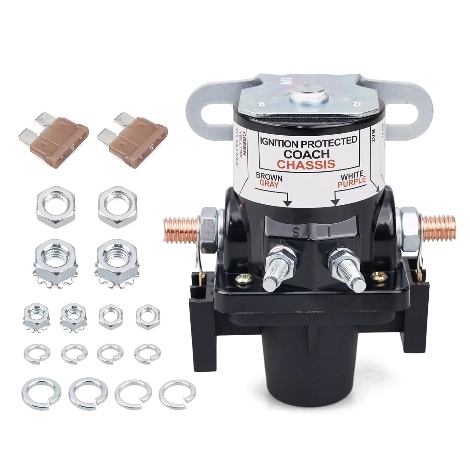 0100055000 Battery Disconnect Relay - 12V 100A Latching Solenoid Plug-in Replacement for Intellitec 01-00055-000, RV Marine Automotive Battery Cut Off Switch