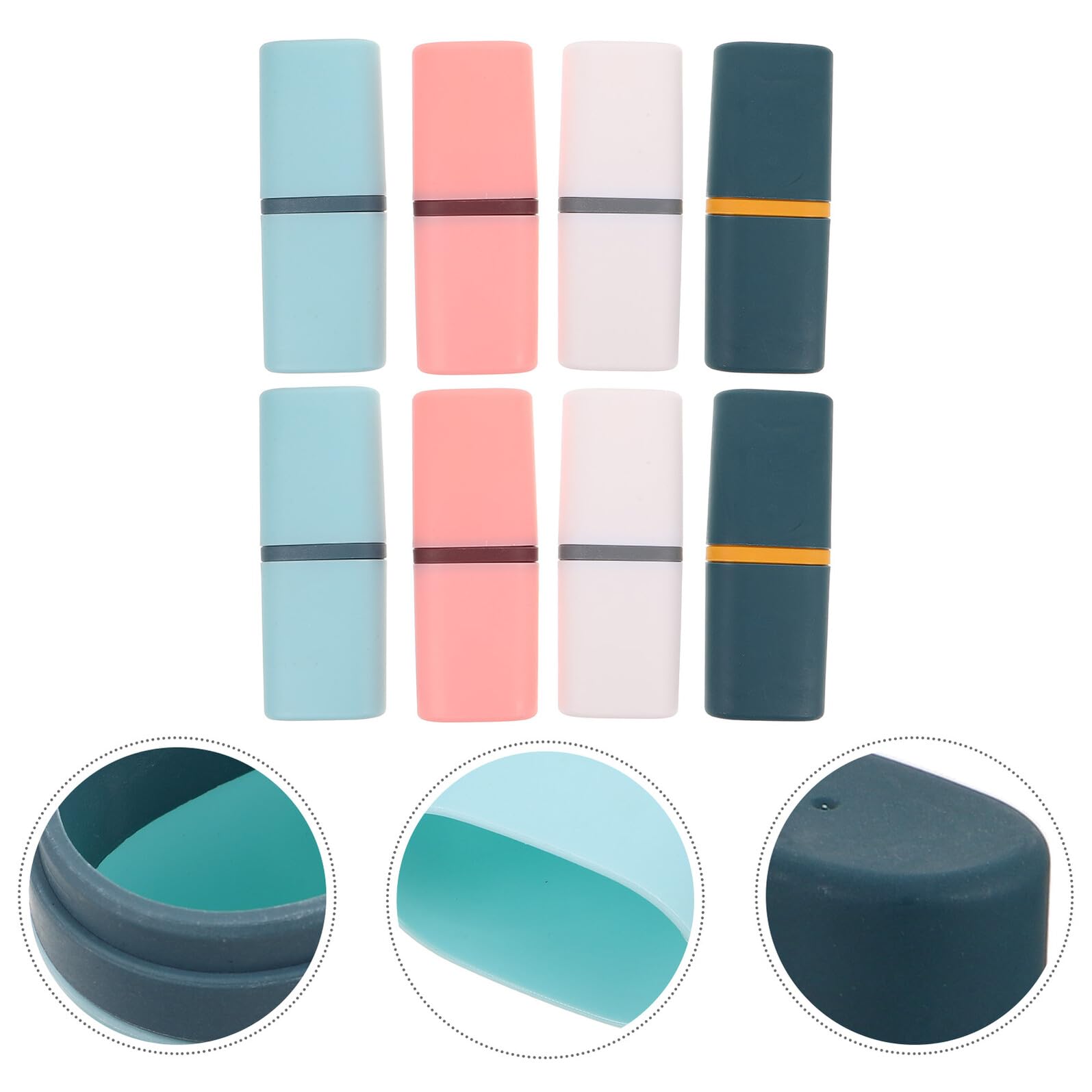 POPETPOP 8 pezzi Portaspazzolino da Viaggio con Custodia Copri Organizer Compatto per Spazzolino e Dentifricio Contenitore Portatile per Uso in Bagno Campeggio Scuola e Viaggi di Lavoro