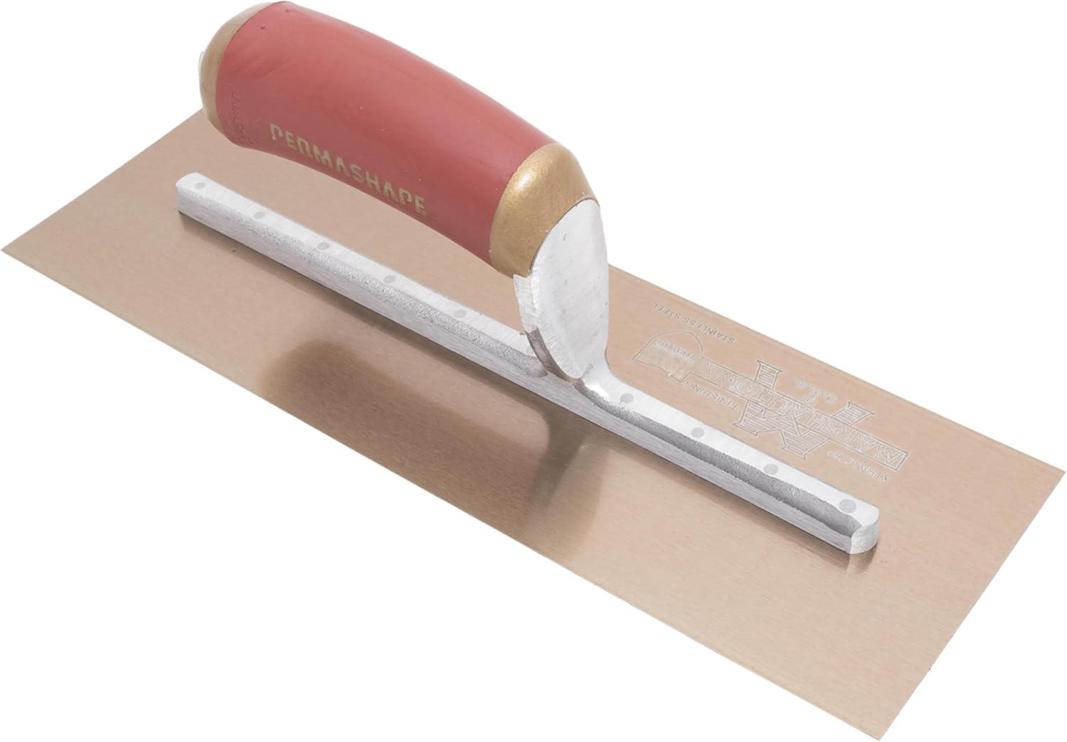 MARSHALLTOWN PermaShape Finishing Trowel, 14 x 5 Inch Flat Golden Stainless Steel Concrete Tool, Made in the USA, 145GSFPD