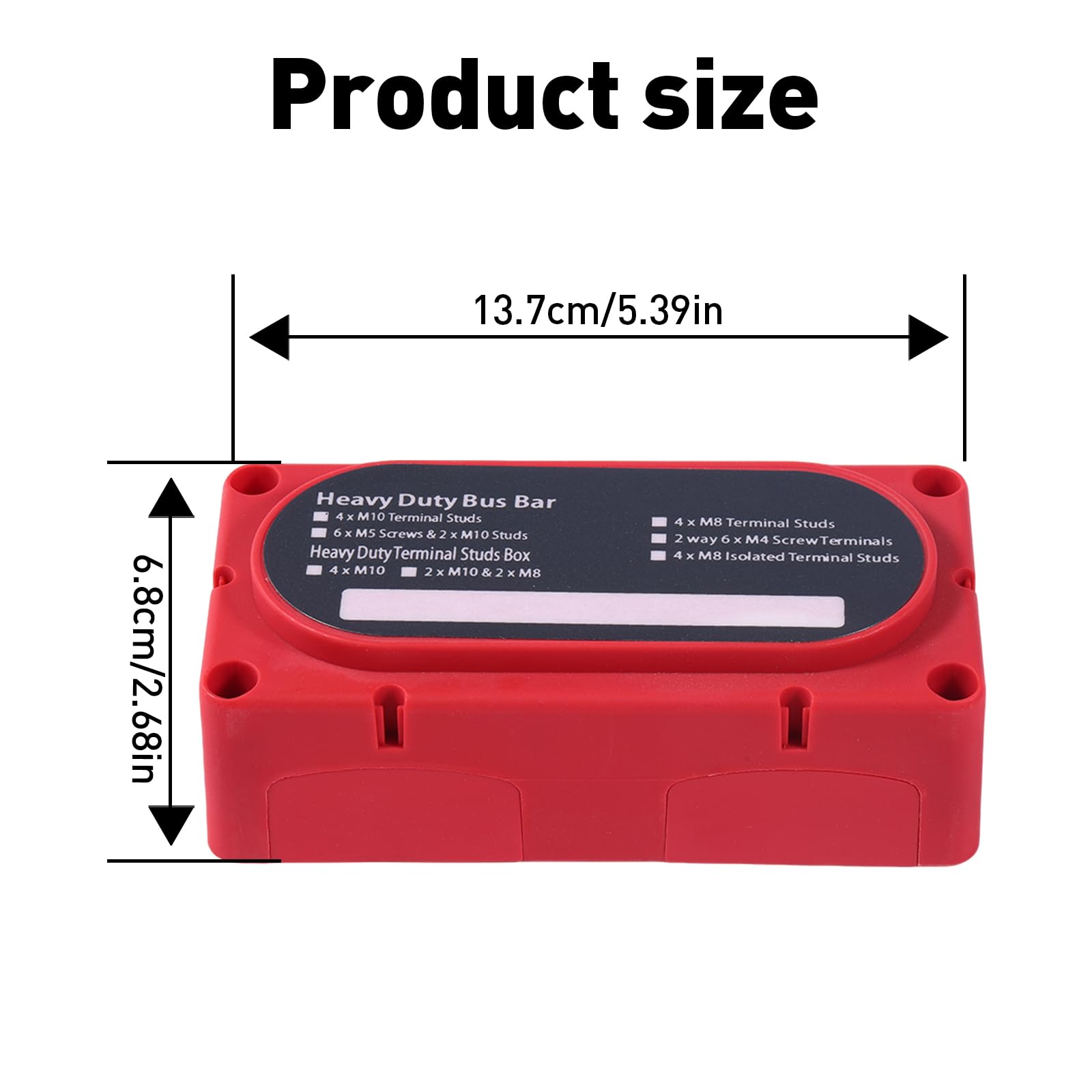 Barre de distribution électrique 12 V-48 V 300 A - Design de module haute performance CC avec 4 boulons M8 - Bloc de connexion de batterie pour voitures, camping-cars, bateaux, yachts, solaires de