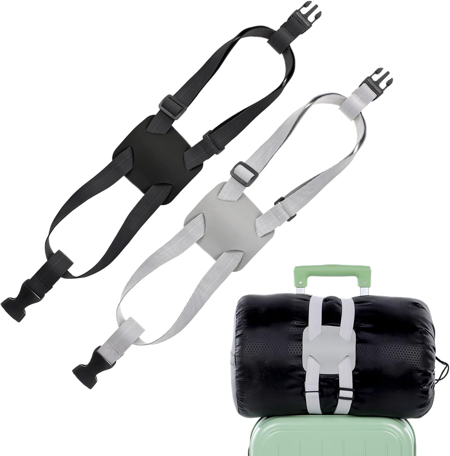 2 Pack Luggage Straps Bag Bungee for Add a Bag Suitcase Adjustable Belt Travel Suitcase Elastic Strap Belt Travel Accessories Connecting Carry On Bags Add Bags