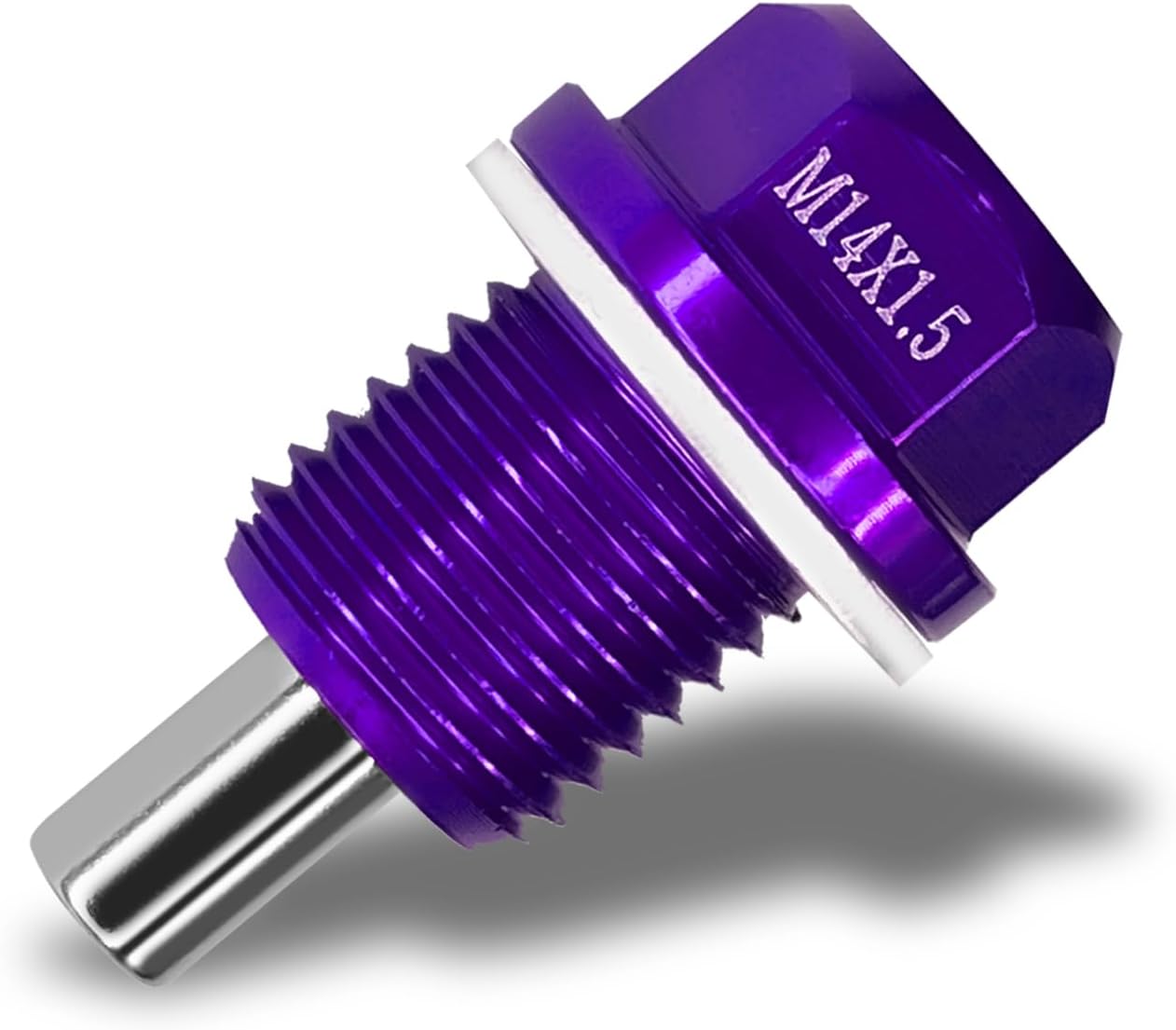 M14×1.5 Car Magnetic Oil Drain Plug Removal Tool, Aluminum Alloy Oil Pan Sump Drain Nut Bolt Screw Repair Kit for Most Ford, GM, Hyundai, KIA and Accord, Civic, Pilot, Odyssey (Purple)