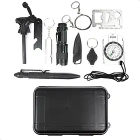 Kit de Sobrevivência Completo Lorben Tático Emergência Defesa Pessoal Viagem Camping Acampamento-GT6367