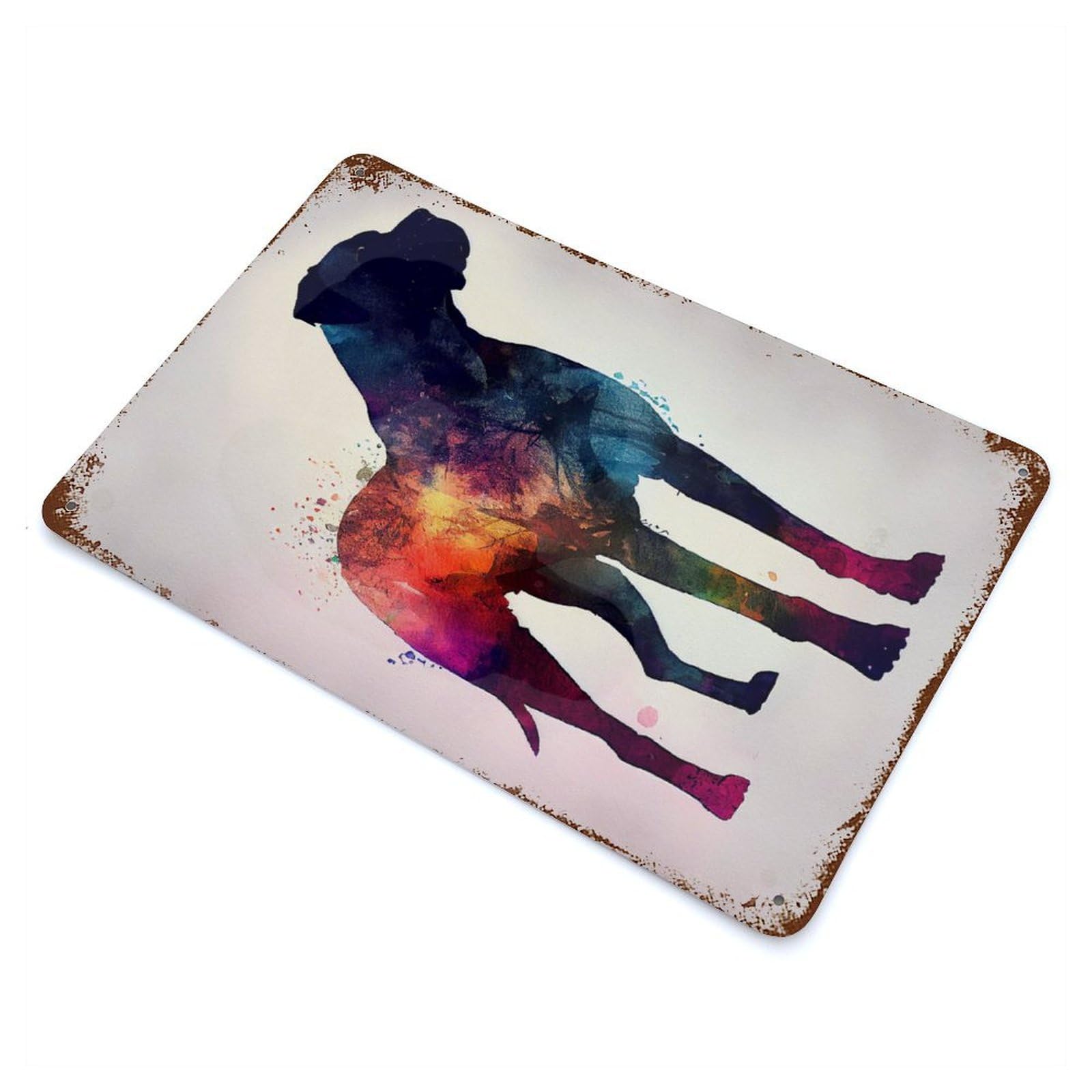 Rust Effect Cane Corso Silhouette Vintage Rust Metal Sign 11.8"x7.9", Farmhouse Wall Decor for Basement, Hobby Room And Garage Decor