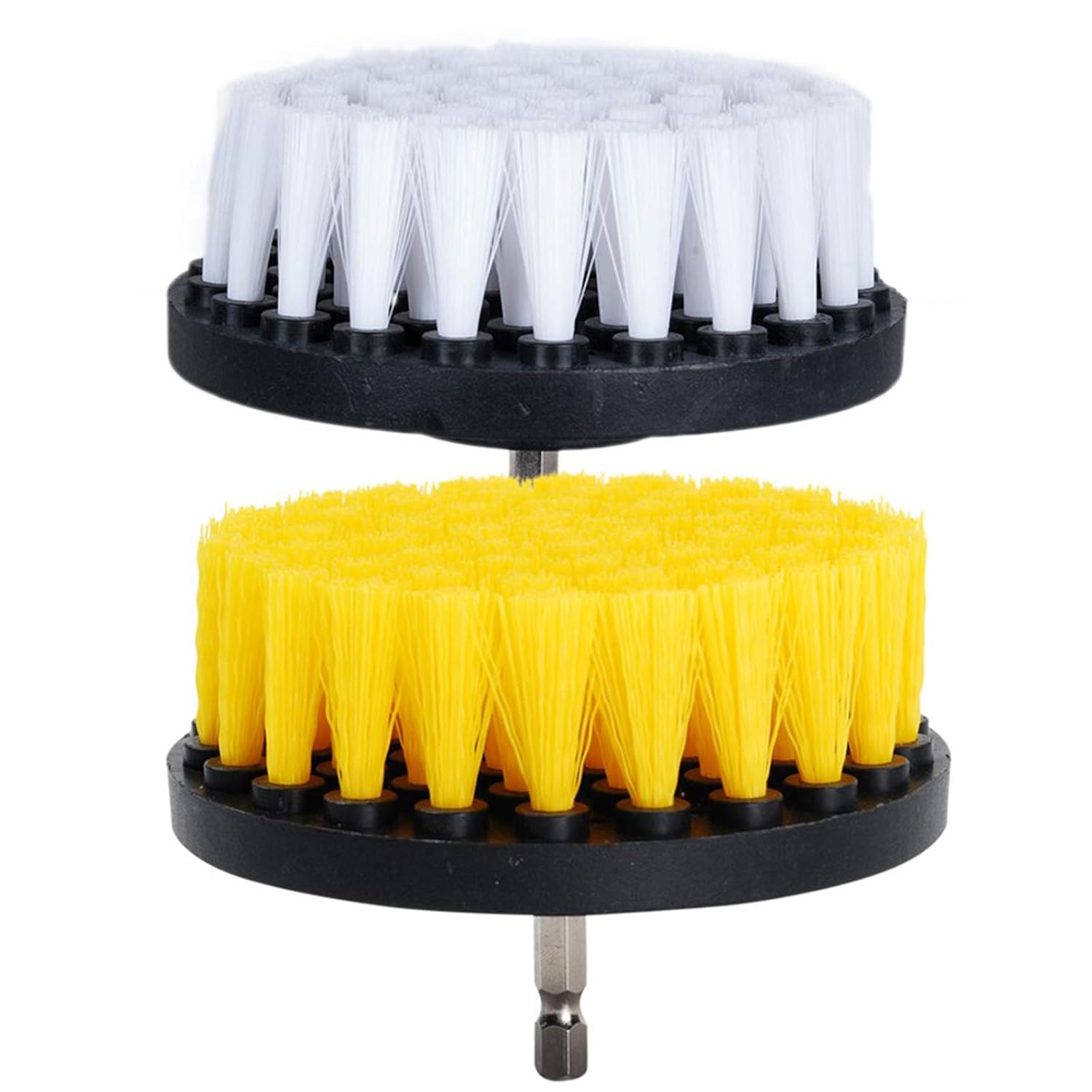 HIFROM 2 PCS Soft and Medium Drill Brush Power Scrubbing Brush Drill Attachment for Cleaning Showers Tubs Bathrooms